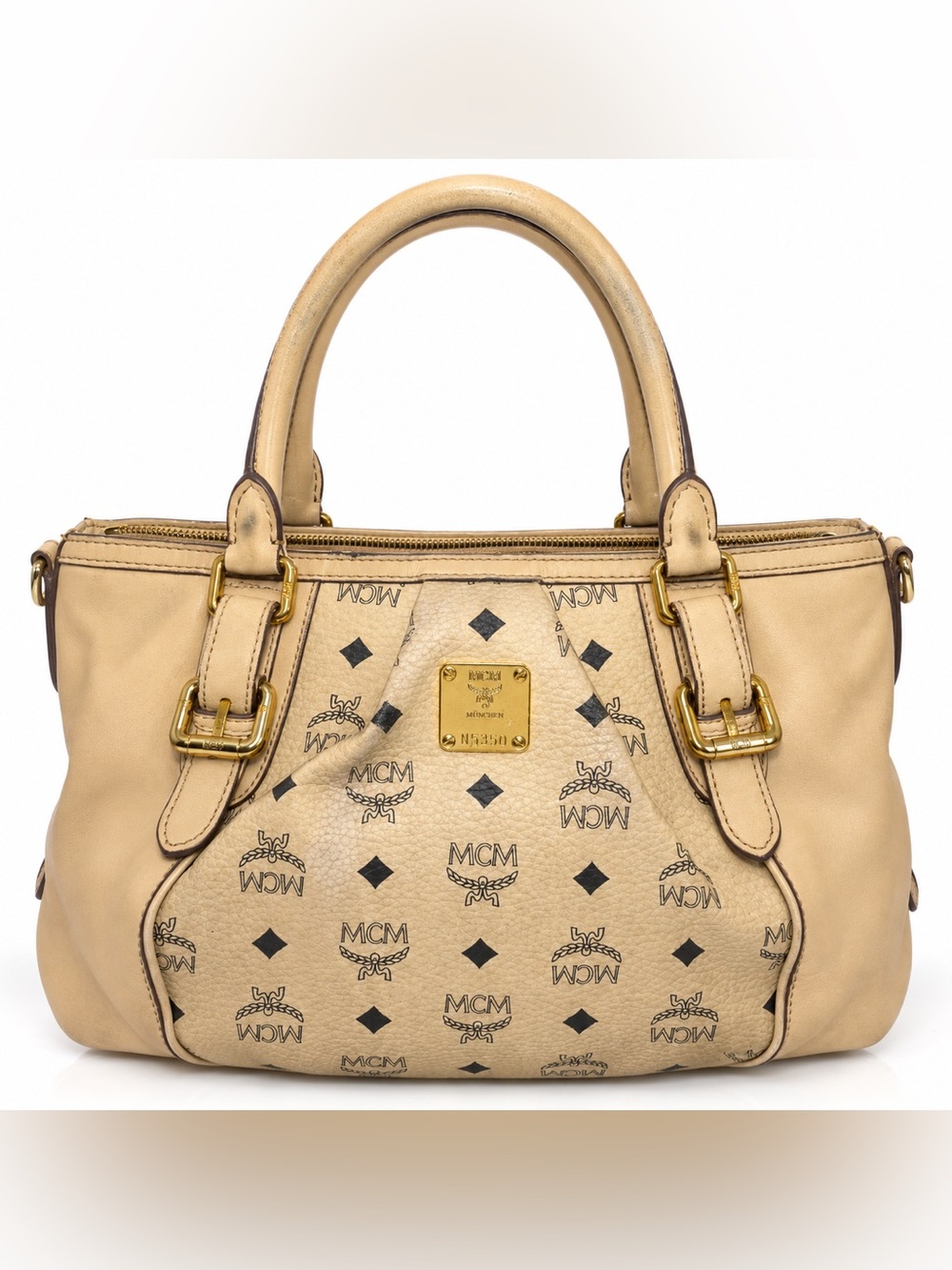 MCM Visetos Monogram Satchel / Top Handle Bag